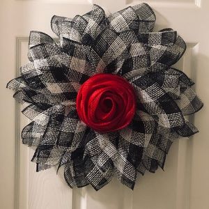 Buffalo check poly burlap wreath